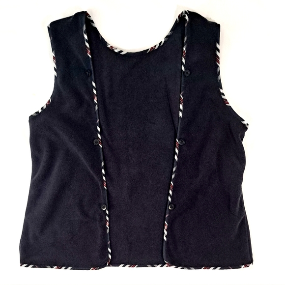 Nautica Double Breasted Blue Plaid Pea Coat Belted Pockets Fleece Lining Large - Picture 6 of 17